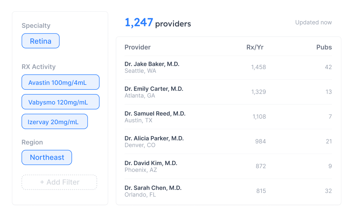 Provider search and lists